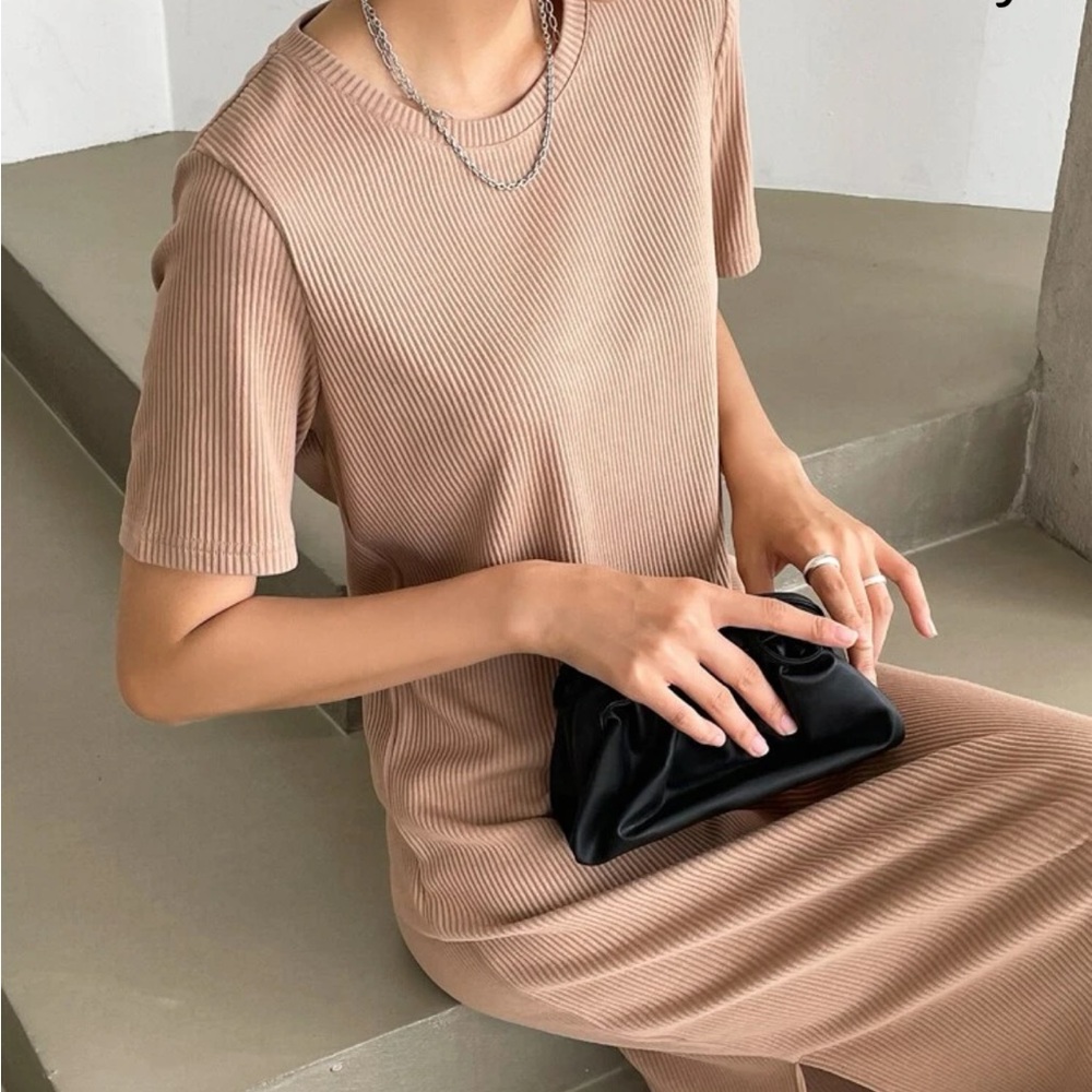 Dazy Rib Knit T-shirt Dress